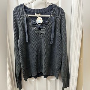 Umgee lace up sweater